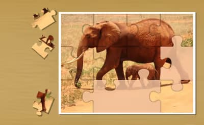 Animals Jigsaw Puzzle Elephants