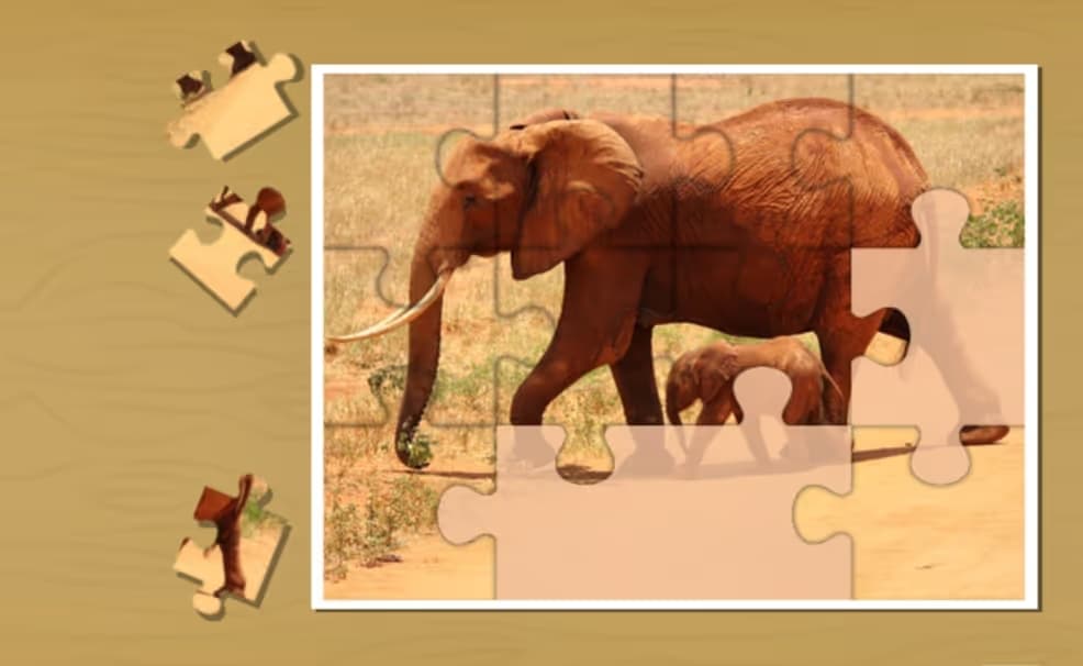 Animals Jigsaw Puzzle Elephants