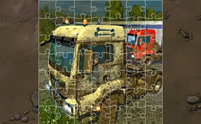 Trucks in Mud Jigsaw