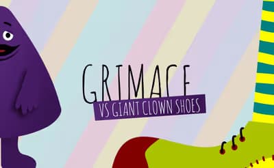 Grimace vs Giant Clown Shoes
