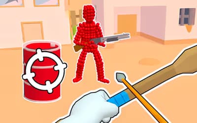 Stickman Archer Shooting Arrows at Reds
