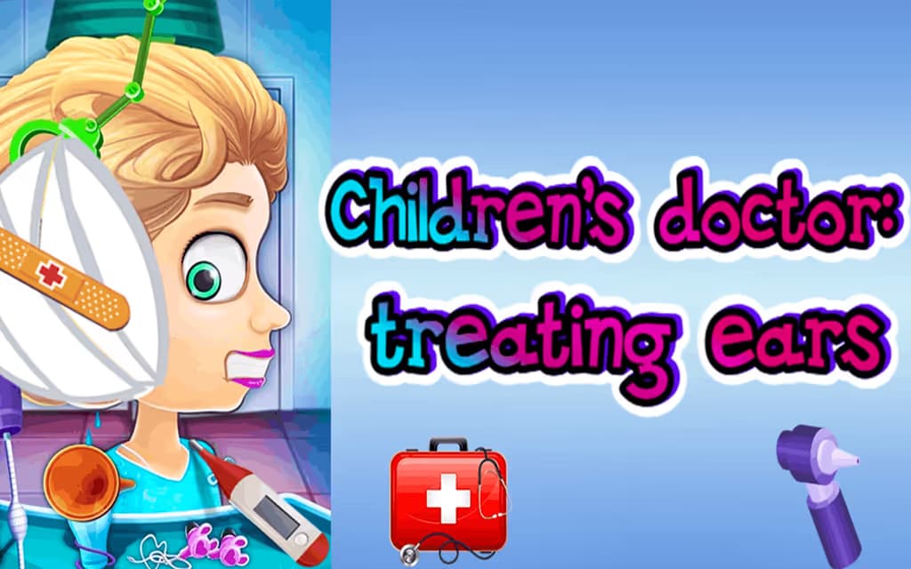 Children's Doctor Treating Ears